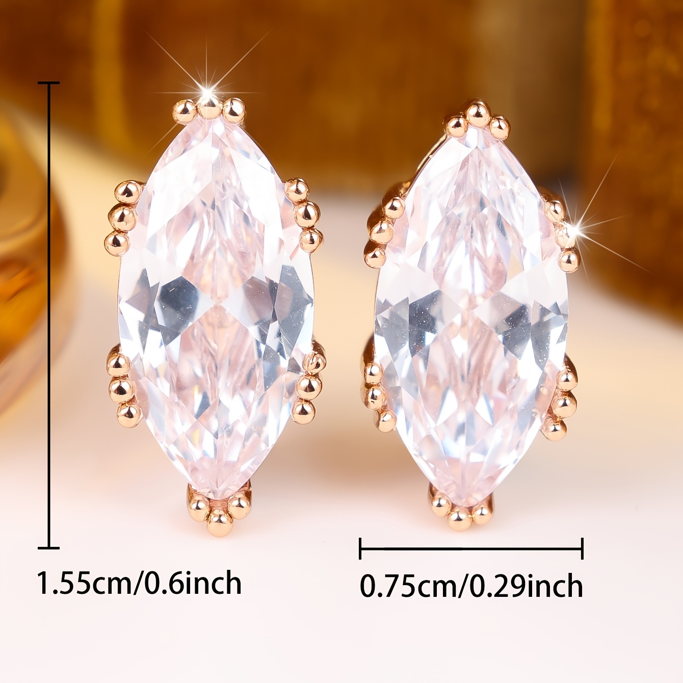 Women's Elegant White Synthetic Zirconia Stud Earrings